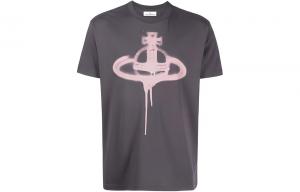 Футболка из хлопка с принтом Spray Orb от Vivienne Westwood, средне-серый