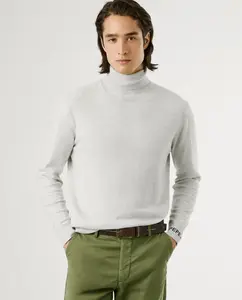 Мужской джемпер прямого кроя с высоким воротником Pepe Jeans, светло-серый