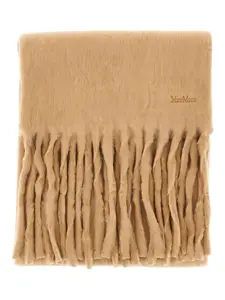 Шарф с бахромой Max Mara, бежевый
