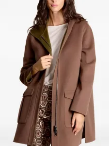 Пальто с капюшоном и карманами Maliparmi, коричневый