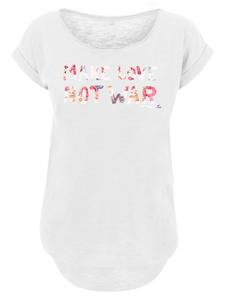 Длинная футболка WOODSTOCK Make Love Not War Floral белого цвета F4NT4STIC