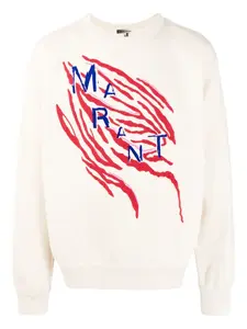 Толстовка с вышитыми тигровыми полосками MARANT, белый