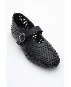 Балетки MIRELLA из плетеной кожи (женские) Forever & Always Shoes, Black leather