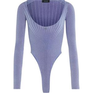 Mugler Боди 'Silver/Blue'