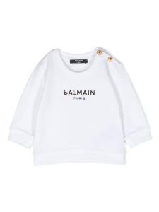 Balmain Kids толстовка с логотипом, белый