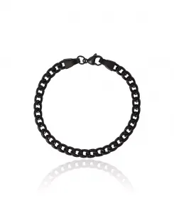 Браслет-Цепочка Фигаро 8 мм - цепочка 8,5 дюйма Lucky Brand, black