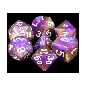 Набор Poly - Puce с белым (7), Dice Sets - Resin/Acrylic - Rainbow & Multi-Colored (Foam Brain Games)