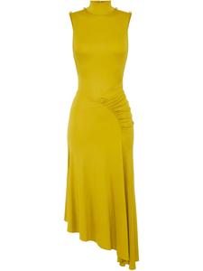 Платье из крепа Elisabetta Franchi асимметричного кроя, желтый