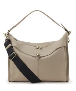 Двусторонняя наплечная сумка с латунной пуговицей (L)