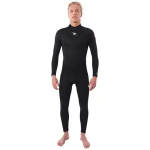 Неопреновый костюм с длинными рукавами и молнией на спине Rip Curl Freelite Flat Lock 3/2 mm, черный