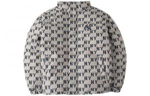 Пуховик унисекс кремовый Mlb