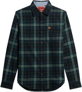 Клетчатая рубашка Superdry Comfort fit Button Up Shirt, темно-зеленый
