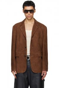 Tonywack Коричневый замшевый пиджак приталенного кроя