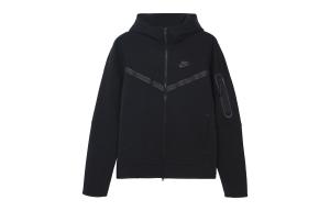 Детский комплект с капюшоном и джоггерами из технического флиса с молнией во всю длину Nike, черный/черный, Черный
