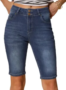 Allegra K женские джинсовые шорты bermuda с застежкой на пуговицу