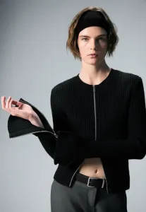 Приталенный кардиган на молнии Weekday, Black