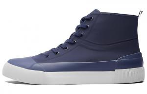 Резиновые парусиновые туфли мужские высокие белые/королевские синие/зеленые папоротники Aigle