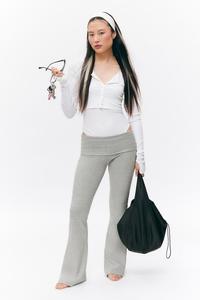 Расклешенные пижамные брюки с заниженной талией Monki, серый