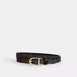 Ремень Coach Outlet Classic Buckle Cut To Size, двусторонний, 18 мм, цвет gold/walnut/black
