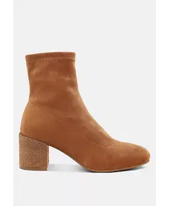 Женские ботинки Chena на блочном каблуке с отделкой стразами Rag & Co, коричневый