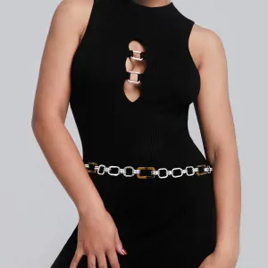 Массивный металлический пояс-цепочка в морском стиле Fashnzfab