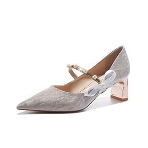 Туфли на высоком каблуке для женщин QITUMAUL, Champagne[Heel Height 5.5Cm]