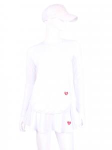 Женская белая футболка с длинными рукавами и сетчатыми вставками Love Love Tennis