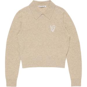 Джемпер Heart intarsia Knit Top Acne Studios, бежевый