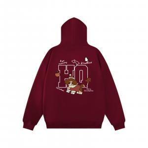 Толстовка Unisex Hooded Moderate Heavyweight HUANQIU, burgundy