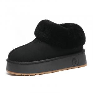 O.L Тёплые износостойкие противоскользящие женские полусапожки для снега черные, цвет Black