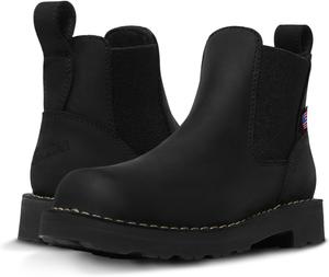 Женские ботинки Chelsea Danner Bull Run 5 - Прочная легкая обувь из кожи полного зерна, подошва с танкеткой и каблуком, черный