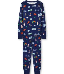 Детский пижамный комплект Goodnight Boston с фирменным принтом Smaller Th!ngs, signature print