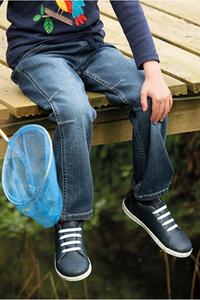 Джинсы без застежек с мягкой талией из натурального хлопка Frugi, синий