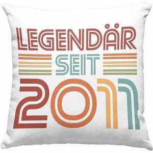 Тенденция — декоративная подушка на 10-летие с наполнителем 40х40 для мальчика. Идея подарка для мальчика. Кружка какао. Легендарная с 2011 года забавная поговорка (зеленая) Trendation