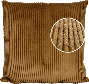 Декоративная подушка 60х60 см, чехол без наполнителя, чехол на молнии, однотонный вельветовый бархат горчичного цвета