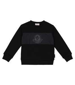 Толстовка из хлопкового джерси Moncler Enfant, черный