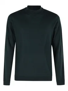 Шерстяной свитер с высоким воротом Roberto Collina, зеленый