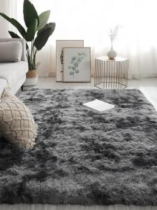 Xinglianxin Ковер 140х200 см для спальни/гостиной, моющийся, грязеотталкивающий, с высоким ворсом, в дымчато-сером цвете