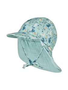 Sterntaler Бейсболка с защитой шеи, с изображением динозавров, светло-бирюзового цвета