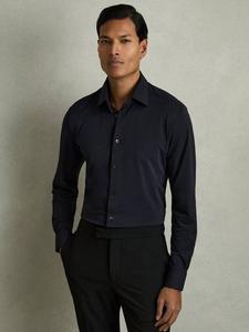 Приталенная рубашка Voyager с длинными рукавами Reiss, Navy