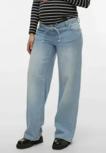 Mit weitem расклешенные джинсы Mamalicious, Light Blue Denim