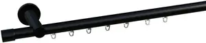 Карниз indeko "Консул", 1 направляющая, желаемая длина, комплект внутренней направляющей, включая планеры и крепежный материал 190 см, Ø 20 мм, черный