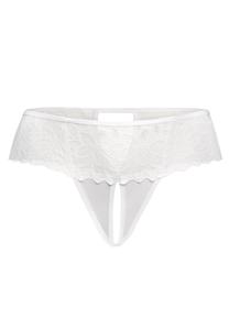 Стринги Teyli Ouvert Tanga aus Mesh mit floraler Spitze Rossu, белый