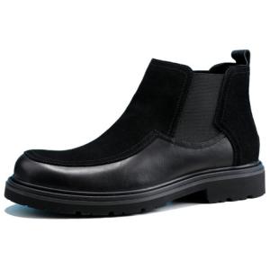 Челси Ботинки Мужские Mo Xu, цвет Black Fleece-Lined