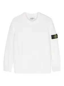 Джемпер с логотипом Compass Stone Island Junior, белый