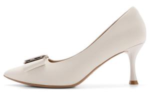 BELLE Стройные каблуки на шпильке 7 см женские бежево-черные экрю, цвет Ecru