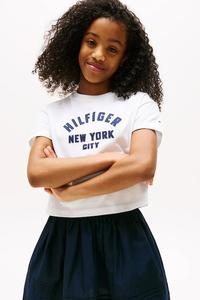 Детская хлопковая футболка Tommy Hilfiger, белый