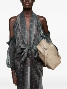 Платье с открытыми плечами и принтом Acne Studios, серый