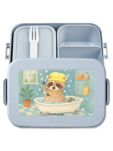 Mr. & Mrs. Panda Хлебница с изображением енота, без надписи, пастельно-голубого цвета