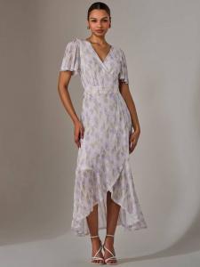 Платье мидакси с цветочным запахом Jolie Moi, разноцветный